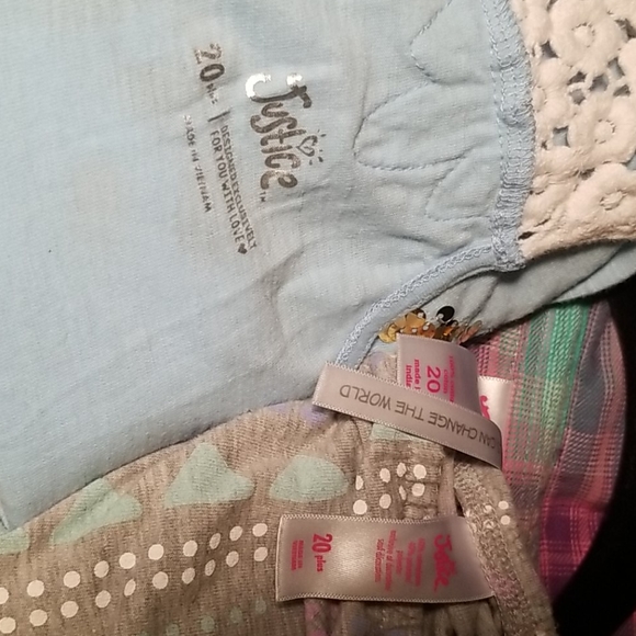 Justice 3 Piece Tops & Short Romper Bundle Size 20 - Picture 8 of 8